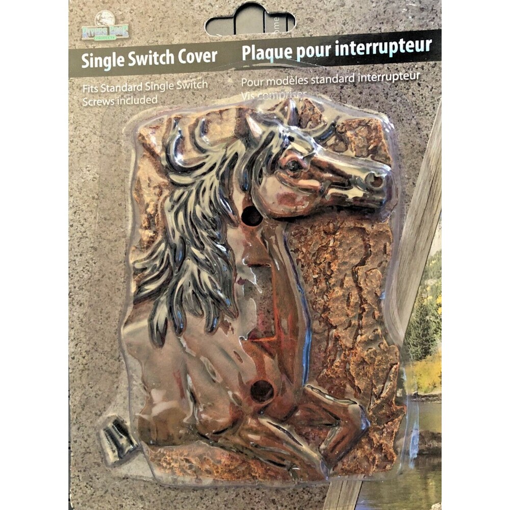Horse Toggle Light Switch Wall Plate Cover Stallion Western Lodge Cabin Rustic